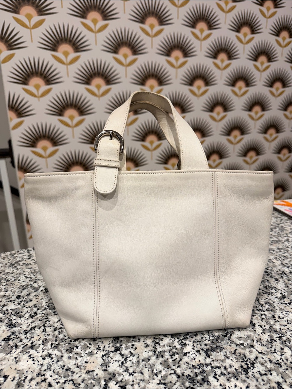 Vintage Coach White Waverly Bag